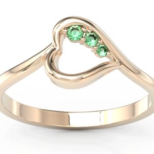 Pierścionek z różowego złota ze szmaragdami BP-82P