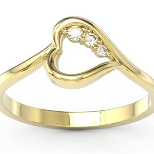 Pierścionek z żółtego złota z brylantami BP-82Z