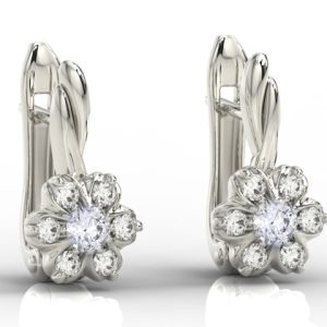 Kolczyki z białego złota z cyrkoniami lawendowymi i białymi APK-68B-C
