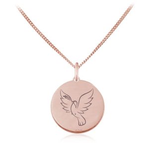 Srebrny naszyjnik Duch Święty - rose gold