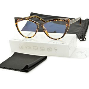 Okulary damskie do komputera kocie z filtrem BLUE Light zerówki 25106C