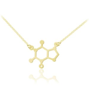 Naszyjnik Kofeina - 24k złocenie