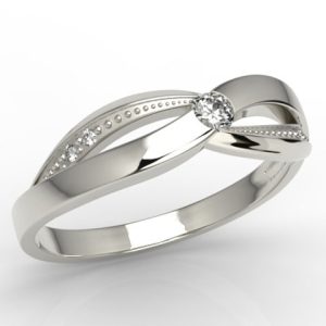 Pierścionek z białego złota z brylantami model AP-3809B