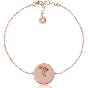 Kwiaty Polskie - Bransoletka z Wrotyczem rose gold - Grawer