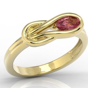 Pierścionek z żółtego złota z rubinem BP-69Z