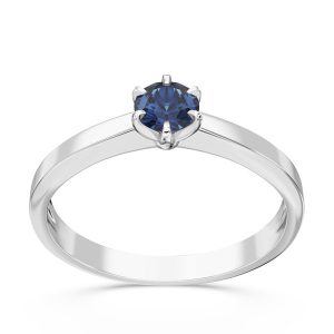 Pierścionek zaręczynowy z białego złota z szafirem CP-2420B