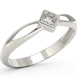 Pierścionek z białego złota z brylantem BP-6412B