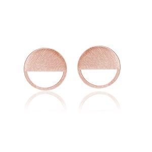Srebrne kolczyki Ava - matowione - rose gold
