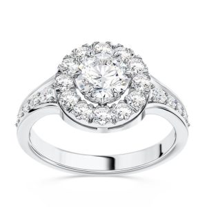 Pierścionek z białego złota z brylantami CP-93B G/Si1