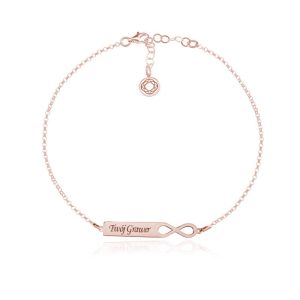 Srebrna bransoletka - Infinity - rose gold - Grawer!