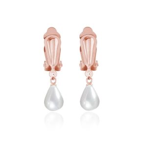 Srebrne klipsy Madison z naturalną perłą - rose gold