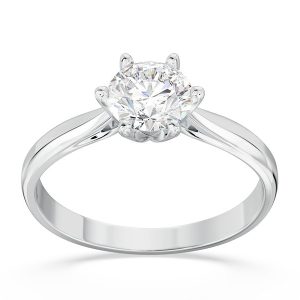 Pierścionek z brylantem certyfikowanym 0,80ct G/Si1 z białego złota AP-6680B