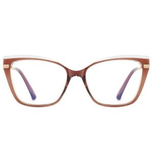 Okulary kocie do komputera damskie z filtrem BLUE Light zerówki 2577-4