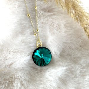 Naszyjnik Cristiana z kryształkiem - 24k złocenie