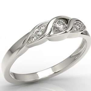 Pierścionek z białego złota z diamentami AP-51B