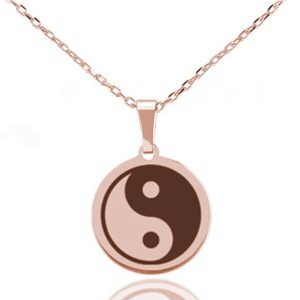 Damski Naszyjnik na Łańcuszku z Symbolem Yin Yang ze Srebra pr. 925 - rose gold