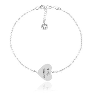 Srebrna bransoletka Izabella II z Serduszkami