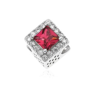 Srebrny Charms Beads - Cyrkonie