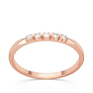 Pierścionek z różowego złota z diamentami 0,07 ct wzór BP-3507P