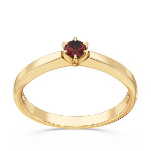 Pierścionek zaręczynowy z żółtego złota z granatem CP-2410Z