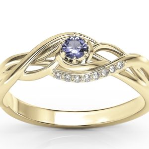 Pierścionek z żółtego złota z tanzanitem i brylantami BP-71Z-TAN/D