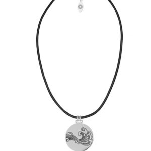 Srebrny Naszyjnik na rzemieniu Kanagawa