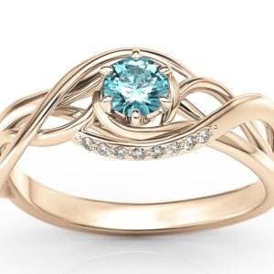 Pierścionek z różowego złota z topazem i brylantami BP-7130P