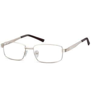 Męskie Oprawki korekcyjne zerówki okulary metalowe 639E srebrne