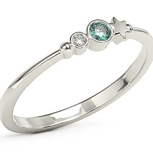 Pierścionek z białego złota z cyrkoniami Swarovski Mięta BP-6707B-C/MINT