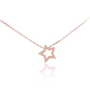 Srebrny naszyjnik Gwiazdka -rose gold