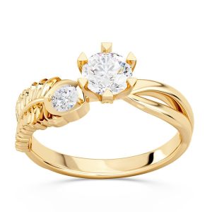 Pierścionek z żółtego złota z diamentami CP-68Z-G/Si1-F/VS