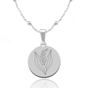 Kwiaty Polskie - Naszyjnik z Konwalią - kulki - Grawer