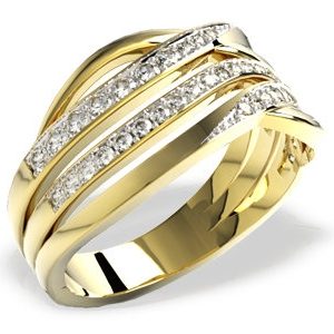 Pierścionek z żółtego złota z diamentami LP-53Z-R