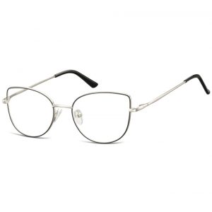 Okulary oprawki korekcyjne kocie oczy zerówki Sunoptic L119B grafitowo-czarne