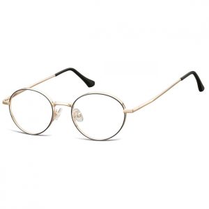 Okulary zerówki oprawki korekcyjne medium M299B złoto-czarne