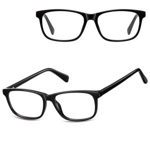 Okulary zerówki oprawki korekcyjne medium prostokątne AM70 czarne