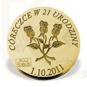 Grosz "na szczęście" ze złota D-7Z doskonały prezent na każdą okazję