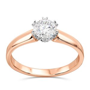 Pierścionek z brylantem certyfikowanym 0,60ct G/Si1 z różowego i białego złota BP-2160PB