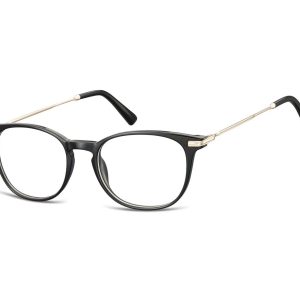 Okulary zerówki korekcyjne owalne AC3 czarno-złote
