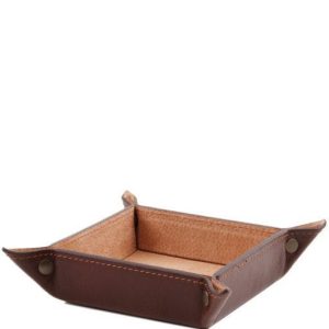 Tuscany Leather Ekskluzywna skórzana tacka na drobiazgi - rozmiar S , kolor brązowy TL141272