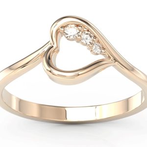 Pierścionek z różowego złota z brylantami BP-82P