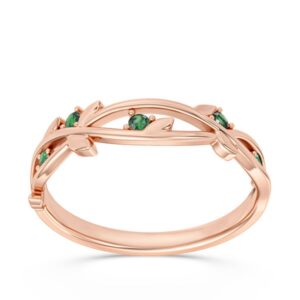 Pierścionek z różowego złota ze szmaragdami CP-61P