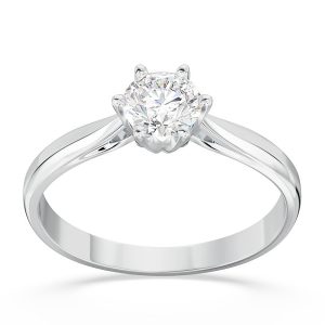 Pierścionek z brylantem certyfikowanym 0,50ct G/Si1 z białego złota AP-6650B