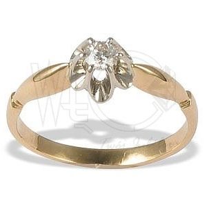 Pierścionek z żółtego i białego złota z cyrkonią CP-20ZB