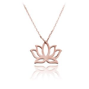 Srebrny naszyjnik Lotos - rose gold