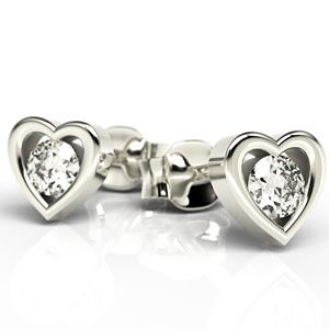 Kolczyki z białego złota z cyrkoniami LPK-52B-C