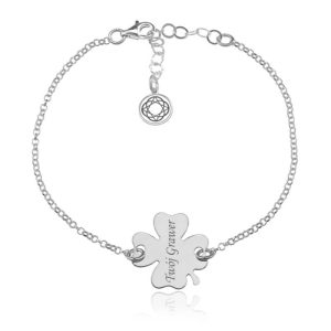 Srebrna bransoletka Koniczynka - Grawer