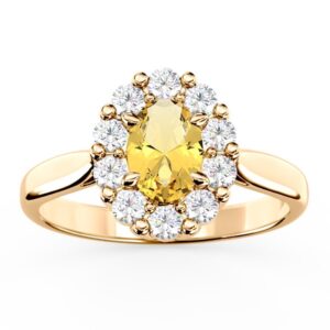 Pierścionek zaręczynowy z cytrynem i cyrkoniami BP-57Z