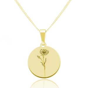 Kwiaty Polskie - Naszyjnik z Chabrem - 24k złocenie