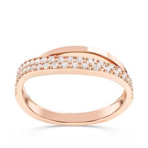 Pierścionek z różowego złota z brylantami CP-27P